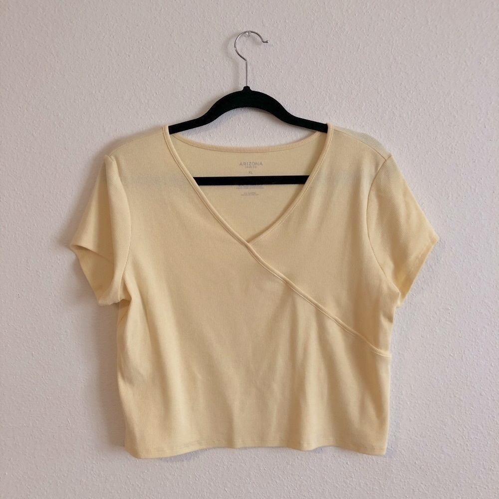 NWOT Arizona cropped v-neck tee